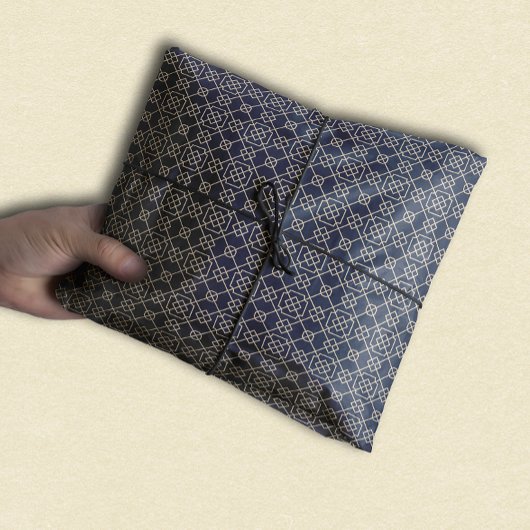 Arabisch geometrisch | Navy Blue Gold Tissuepapier