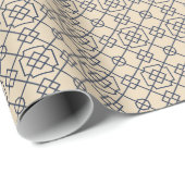 Arabisch geometrisch | Navy Blue Tan Cadeaupapier (Rol Hoek)