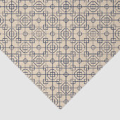 Arabisch geometrisch | Navy Blue Tan Tissuepapier (Detail)