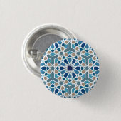 Arabisch geometrisch ontwerppatroon ronde button 3,2 cm (Voorkant /achterkant)