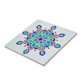 Arabisch geometrisch patroon Ronde  keramischeTile Tegeltje (Zijkant)