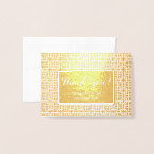 Arabisch gepersonaliseerd echte goud folie Dank je Kaarten (Voorkant met envelop)