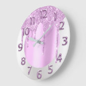 Arabisch getal elegant droogt roze grijs grote klok (Hoek)