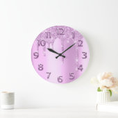 Arabisch getal elegant droogt roze Roos Grote Klok (Huis)