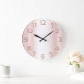 Arabisch getal Roos roze elegant metallisch 3D Grote Klok (Huis)
