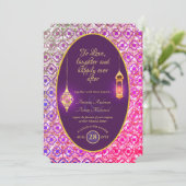 Arabisch Huwelijk Koppel Trouwrepetitie Diner Kaart (Staand voorkant)