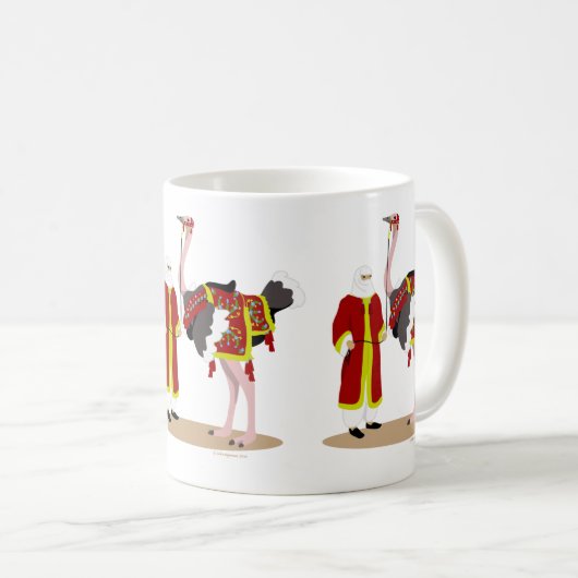 Arabisch inheems kostuum Ostrich Koffiemok (Voorkant rechts)