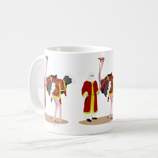 Arabisch inheems kostuum Ostrich Koffiemok (Voorkant links)