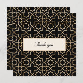 Arabisch islamgoud zwart patroon bedankkaart (Voorkant / Achterkant)