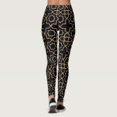 Arabisch islamgoud zwart patroon leggings (Achterkant)