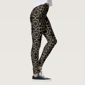 Arabisch islamgoud zwart patroon leggings (Rechts)