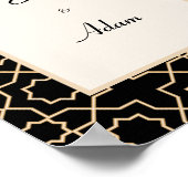 Arabisch islamgoud zwart patroon poster (Hoek)