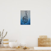 Arabisch kalligrafie Allah in mozaïekafwerking pos Poster (Keuken)