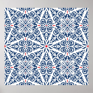 Arabisch Kleurrijk  Naadloos Patroon Poster