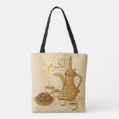 Arabisch Koffie Ritueel – Traditionele Dallah Tote Bag (Achterkant)