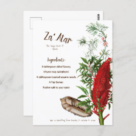 Arabisch kruidenrecept Za'atar Briefkaart