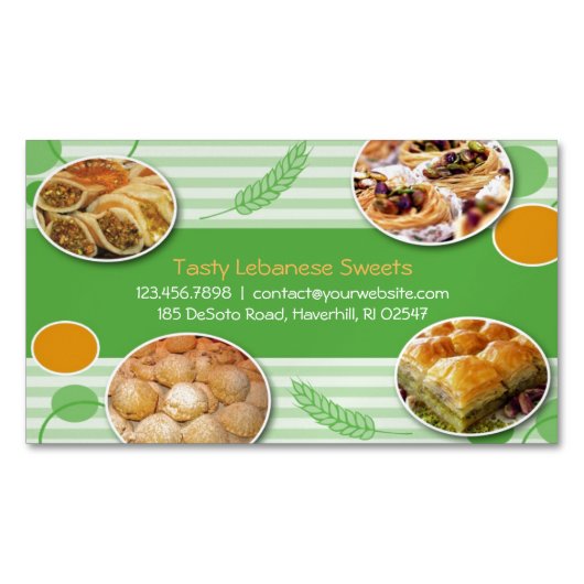 Arabisch Libanees gebak Magnetisch Visitekaartje (Voorkant)