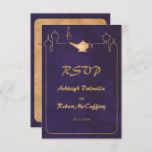 Arabisch Magic Lamp Wedding RSVP-Kaarten RSVP Kaartje (Voorkant / Achterkant)