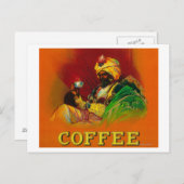 Arabisch Man Koffieetiket Briefkaart (Voorkant / Achterkant)