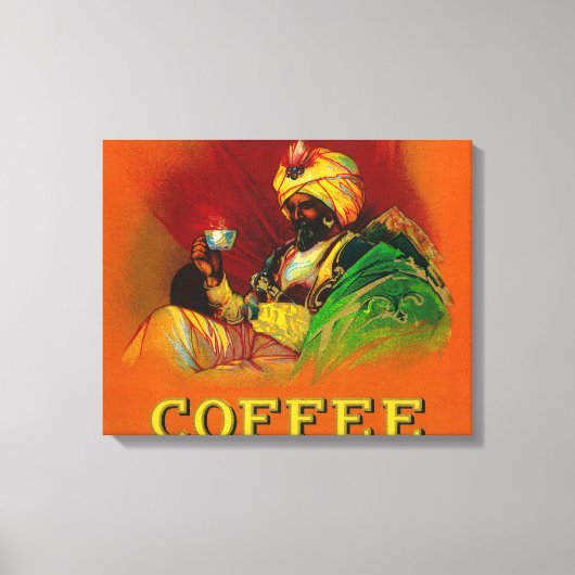 Arabisch Man Koffieetiket Canvas Afdruk (Voorkant)