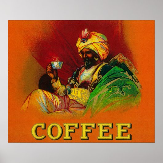 Arabisch Man Koffieetiket Poster (Voorkant)
