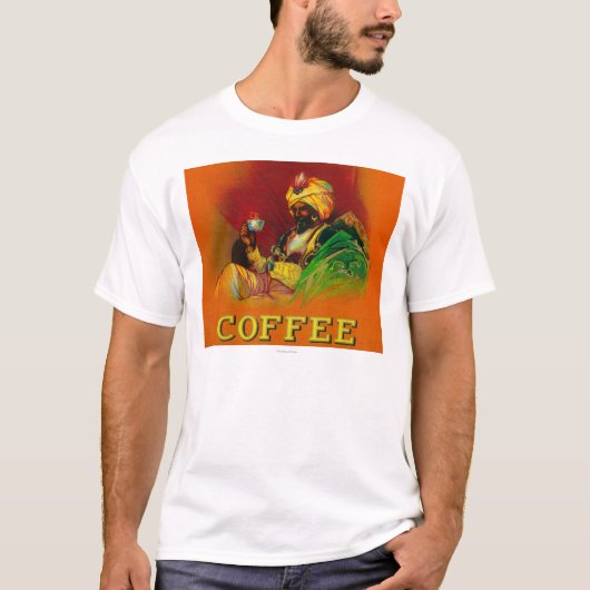 Arabisch Man Koffieetiket T-shirt (Voorkant)