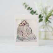 Arabisch Man Zitten in Tangier door Eugene Delacro Briefkaart (Staand voorkant)