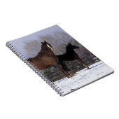 Arabisch Mare & Foal in sneeuw Notitieboek (Rechterzijde)