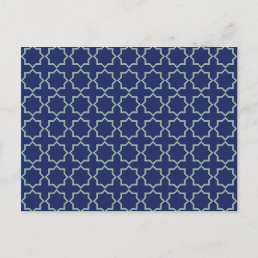 Arabisch Marokkaans Lattice in Midnight Blue Briefkaart (Voorkant)