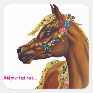 Arabisch met bloemen vierkante sticker