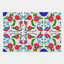 Arabisch Midden-Oosters Floral Keramisch Tegel Pat Inpakpapier Vel