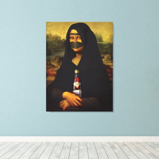 Arabisch Mona Lisa Canvas Afdruk (Insitu (Houten vloer))