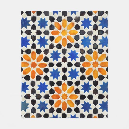 Arabisch mozaïek van tegels in Marokkaanse stijl, Fleece Deken (Voorkant)