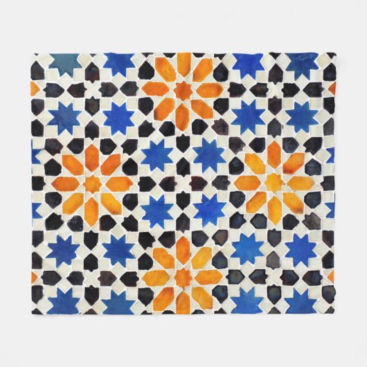 Arabisch mozaïek van tegels in Marokkaanse stijl,  Fleece Deken (Voorkant (Horizontaal))