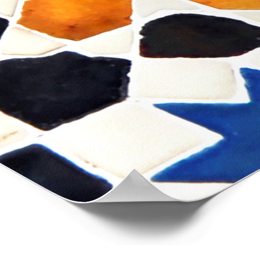 Arabisch mozaïek van tegels in Marokkaanse stijl,  Poster (Hoek)