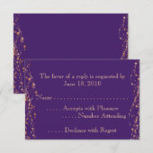 Arabisch Nacht Paars en goud RSVP Kaartje (Voorkant / Achterkant)