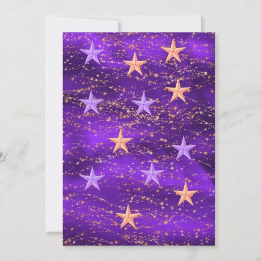 Arabisch Nacht Paars en gouden virtuele bruiloft Kaart (Achterkant)