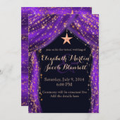 Arabisch Nacht Paars en gouden virtuele bruiloft Kaart (Voorkant / Achterkant)