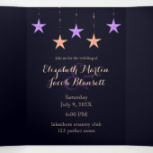 Arabisch Nacht Paars & goud in één bruiloft Drieluik Uitnodiging (Binnenkant midden)