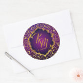 Arabisch Nachten Bollywood Monogram Bruiloft Label (Envelop)