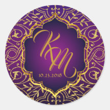 Arabisch Nachten Bollywood Monogram Bruiloft Label