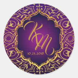 Arabisch Nachten Bollywood Monogram Bruiloft Label
