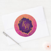 Arabisch Nachten Bollywood Monogram Bruiloft Label (Envelop)