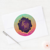 Arabisch Nachten Bollywood Monogram Bruiloft Label (Envelop)