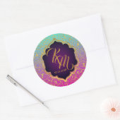 Arabisch Nachten Bollywood Monogram Bruiloft Label (Envelop)