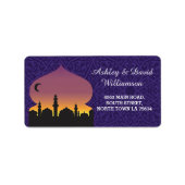 Arabisch Nachten Print Bruiloft Adres Label (Voorkant)