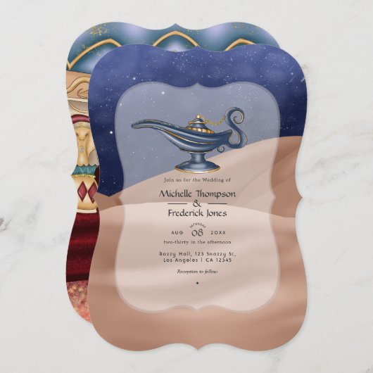 Arabisch nachtthema bruiloft kaart (Voorkant / Achterkant)