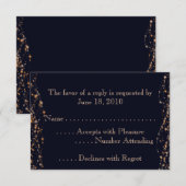 Arabisch Nights Blue en Gold RSVP Kaartje (Voorkant / Achterkant)