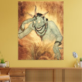 Arabisch Nights Genie van Edmund Dulac Canvas Afdruk (Insitu (Woonkamer))