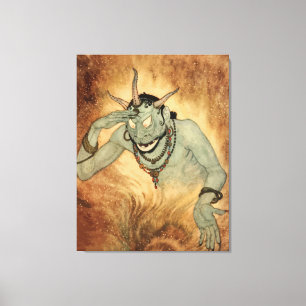 Arabisch Nights Genie van Edmund Dulac Canvas Afdruk